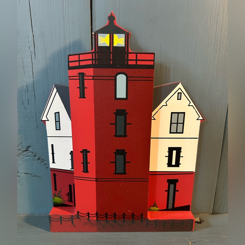 Red and White Lighthouse Art Decor